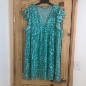 Green floral dress